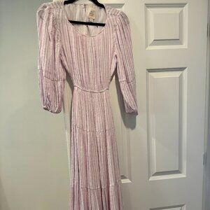 Cinq a Sept Lyle Lavender and White Maxi dress